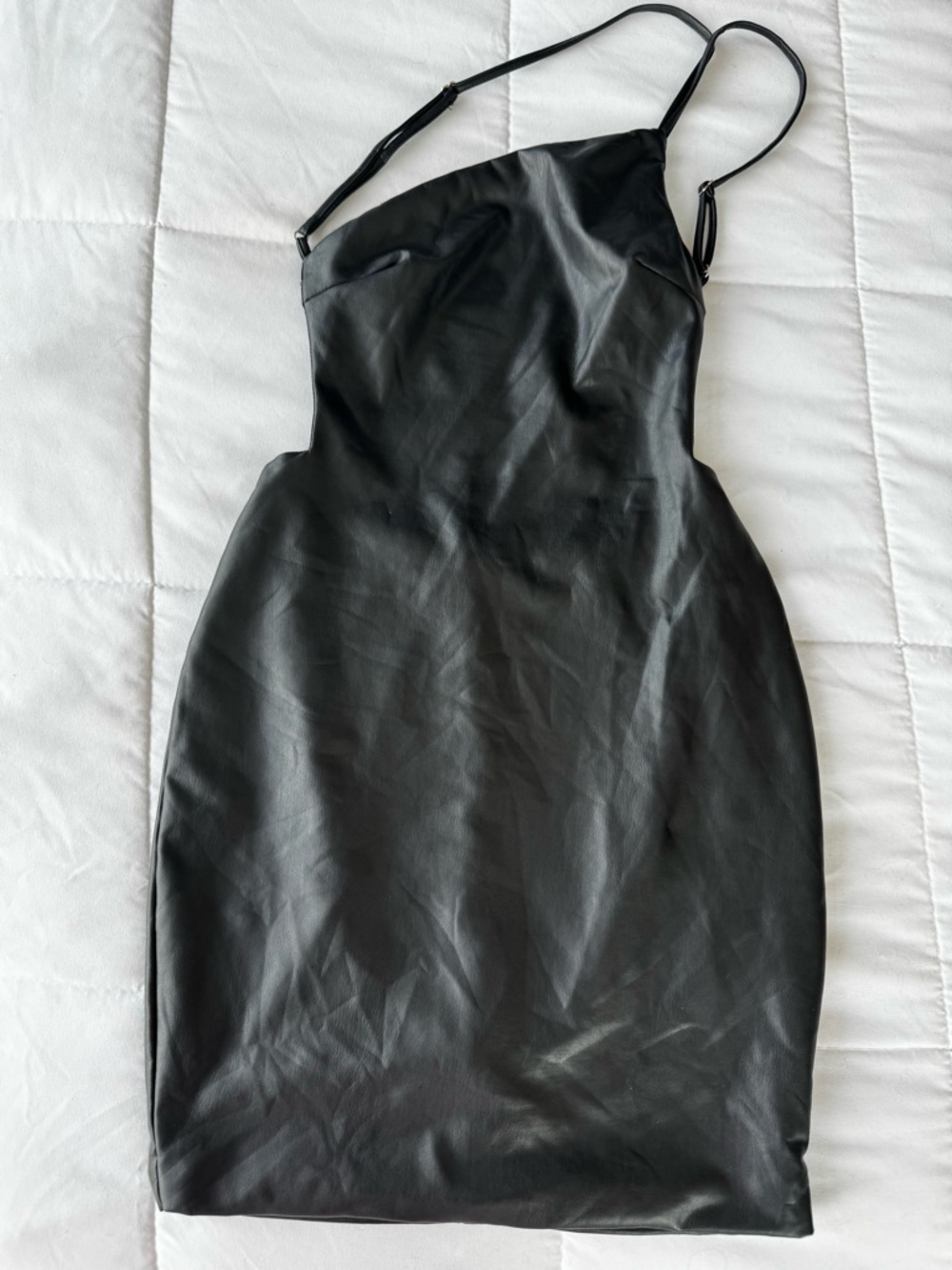 Black Faux Leather Dress